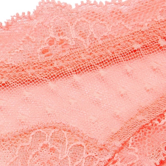 Victoria's Secret Lace & Mesh Thong Panty Neon Nectar Small NEW - Picture 3 of 8